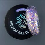 Brokat Gel 01 design gel with multicolored brocade and glitter for nails, 5 ml - Image 4