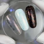 Party top 09 — finishing top coat for nails with holographic flakes, no sticky layer, 10 ml. - Image 3